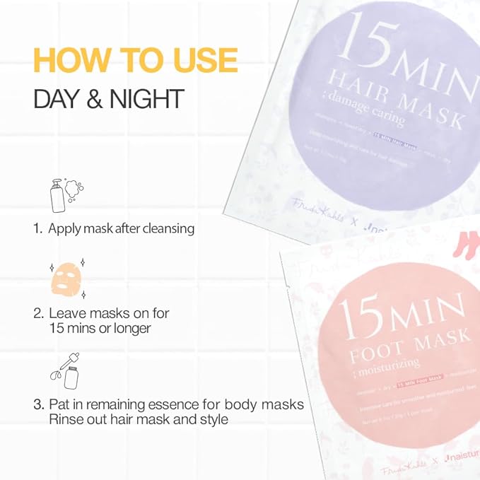Naisture x Frida Kahlo 15 Min Pamper Me Kit Korean Spa Skincare Gift Set for Women-Head to Toe with Hair, Face, Eye, Hand, Foot Masks, & Bonus Item (8 pcs)