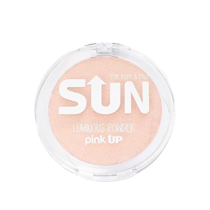 Pink Up | Luminous Powder |Highlighter | Enhances glow & defines features | Light-reflecting finish for radiant skin | Highlighter makeup | Makeup | Silky texture | Shine | Model PKIP08