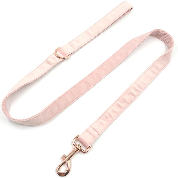 PETDURO Personalized Dog Collar Pink Purple Soft Velvet for Large Medium Small Boy Girl Dogs - Custom Collar with Name Phone Engraved on Rose Gold Metal Buckle - Add Leash Bow Set via Customize Now