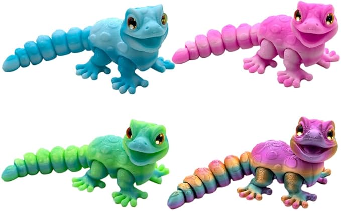 Mini 3D Printed Animals Set, Premium 3D Printed Fidget Toys for Kids & Adults, Fun Party Favors, Unique Collector's Gift Set, Cute Desk Decor, Perfect Stress Relief Gift Idea (Style A)