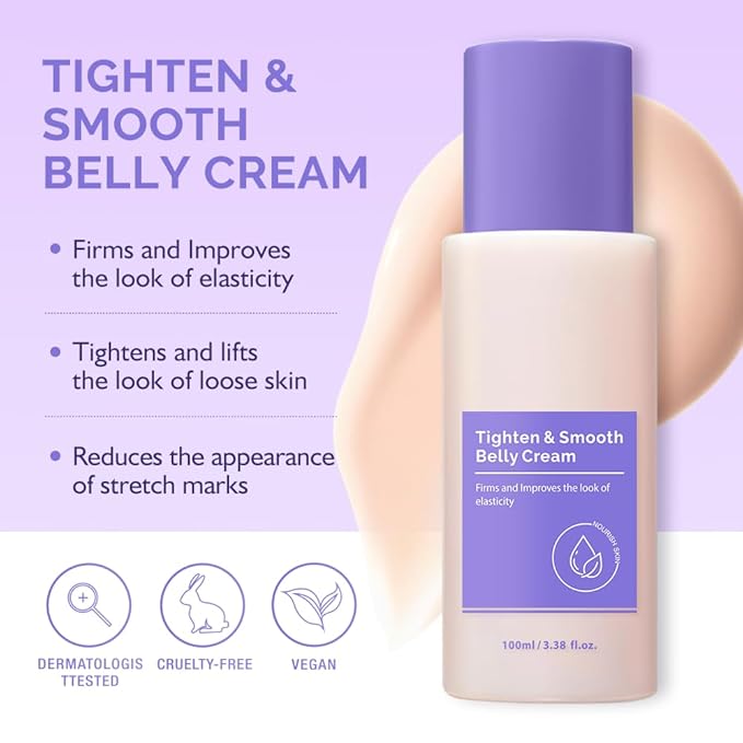 Tighten & Smooth Belly Cream - Tighten and Lift Neck Cream, Advanced Firming Lotion for Arms, Butt & Thighs | Visibly Lift Loose Skin, Improve Elasticity & Tone