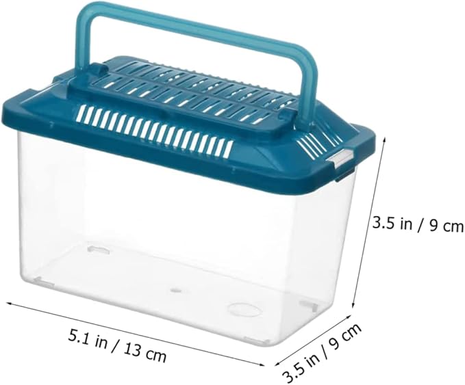BESTOYARD Small Turtle Tank 5.1X7.1X3.5 Inch Clear Plastic Aquarium for Turtles Fish and Small Pets Portable Reptile Breeding Box Multi-Use Terrarium for Home