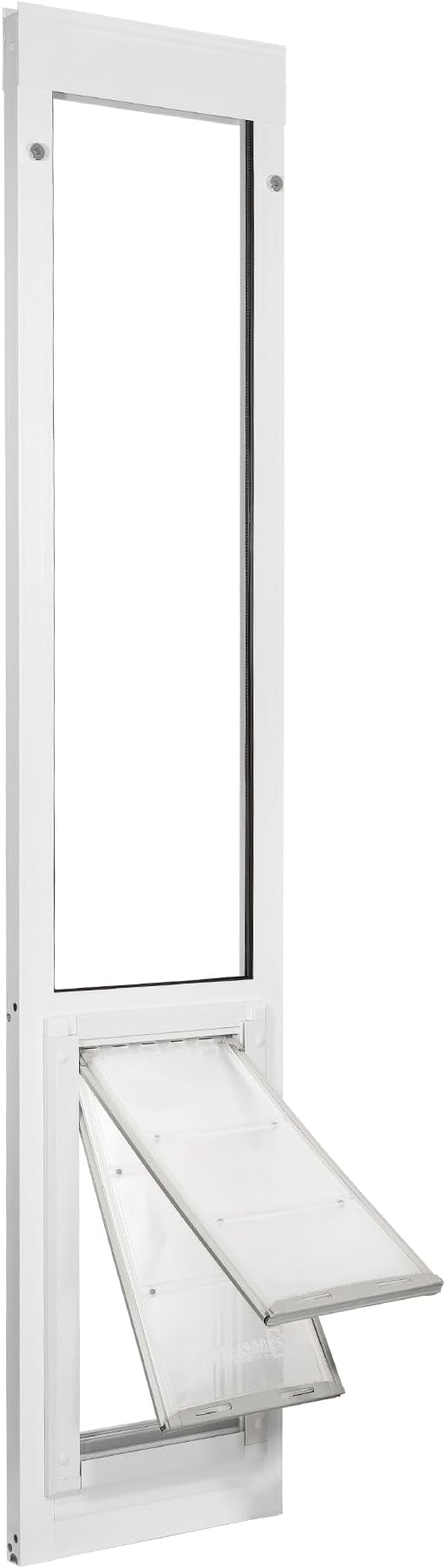 Endura Flap Pet Door for Vinyl Sliding Glass Doors | Dual-Flap Extreme Weather Design | Insulated, Energy-Efficient Dog Door with Locking Security | White, Small Flap, 93.25"-96.25" Slider Height