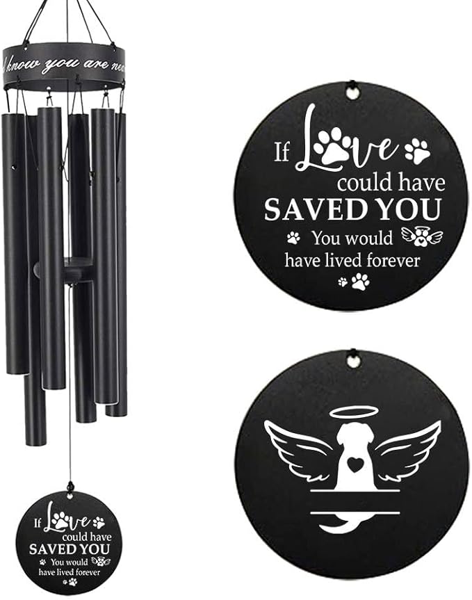ASTARIN Pets Personalized Name 30" Wind Chimes, Pet Memorial Gifts for Loss of Dog, Custom Dog Remenbrance Gift in Memory, Sympathy Family Love Pet Dogs Cat Gift for Son Daughter Friends