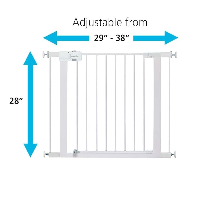 Safety 1st Easy Install Walk Thru Baby Gate for Doorway With Door, Dog Gates, Fits 29"-38", Easy Install 28" Tall, White