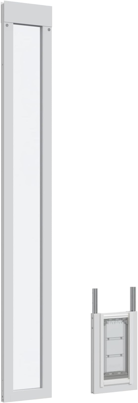 Endura Flap Pet Door for Vinyl Sliding Glass Doors | Dual-Flap Extreme Weather Design | Insulated, Energy-Efficient Dog Door with Locking Security | White, Small Flap, 93.25"-96.25" Slider Height