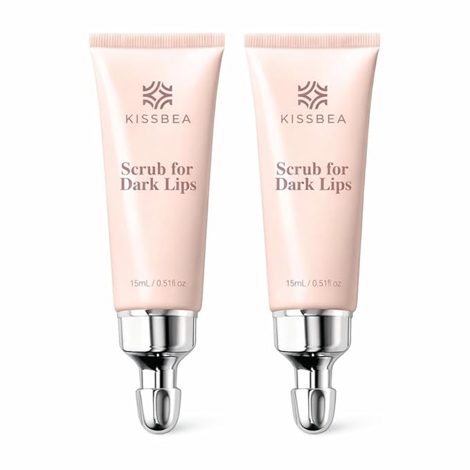 Lip Scrub for Dark, Uneven-Looking Lips, Gentle Sugar Lip Exfoliator for Dry Lips, Balm-Textured Lip Care, 2 Pack, 0.51 fl oz Each