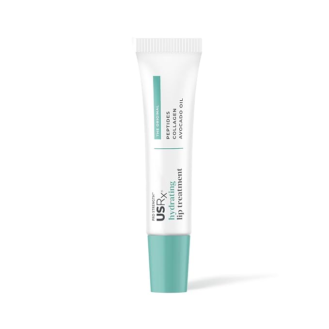 Urban Skin Rx® Pro Strength Hydrating Collagen & Peptides Daily Lip Treatment, Non-Sticky, Ultra-Moisturizing Balm, Smooths, Softens & Plumps Dry & Chapped Lips, Clear, 0.31 Oz (Packaging May Vary)