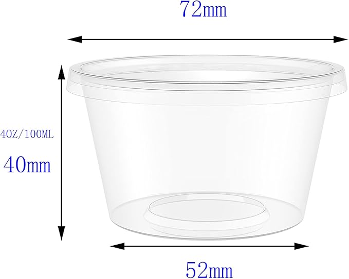 XINGLIAN 400 Pieces 4 oz Clear Small Plastic Containers with Lids for Slime Disposable Foam Ball Storage Leakproof Containers with Lids for DIY Craft Making