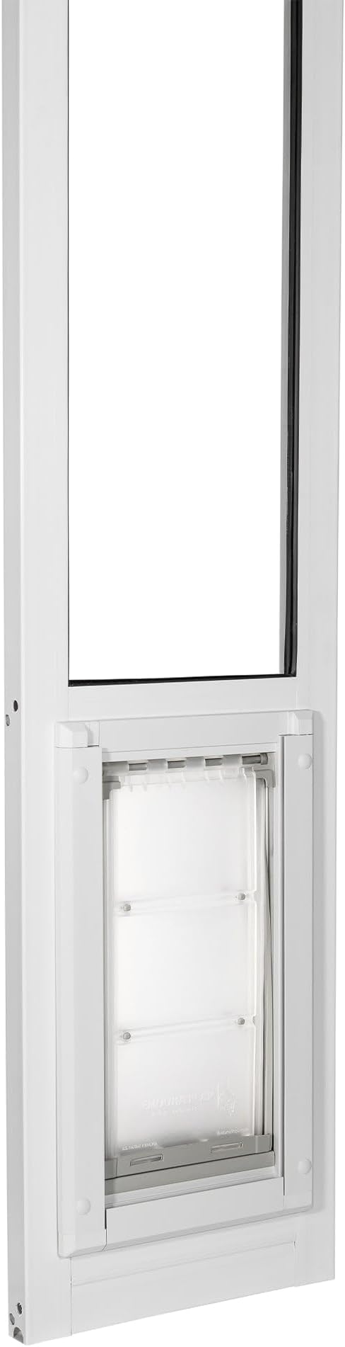 Endura Flap Pet Door for Vinyl Sliding Glass Doors | Dual-Flap Extreme Weather Design | Insulated, Energy-Efficient Dog Door with Locking Security | White, Medium Flap, 93.25"-96.25" Slider Height