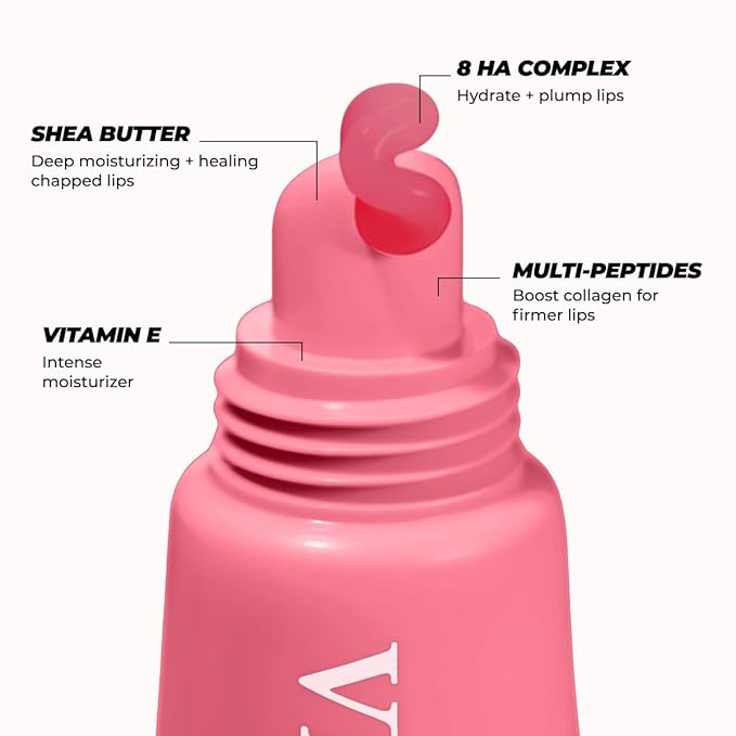 Vitamasques Lip Butter Balm Strawberry Pack of 2, Korean Lip Balm - Peptide Lip Treatment - Lip Balm Hydrating - Light Tinted Lip balm - Made in Korea - 0.33 fl.oz