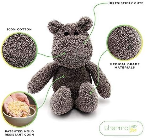 Thermal-Aid® (Happy The Hippo) – Washable Heating Pad & Ice Pack – Plush Hot/Cold Pack with Natural Corn Filling – Reusable Comfort
