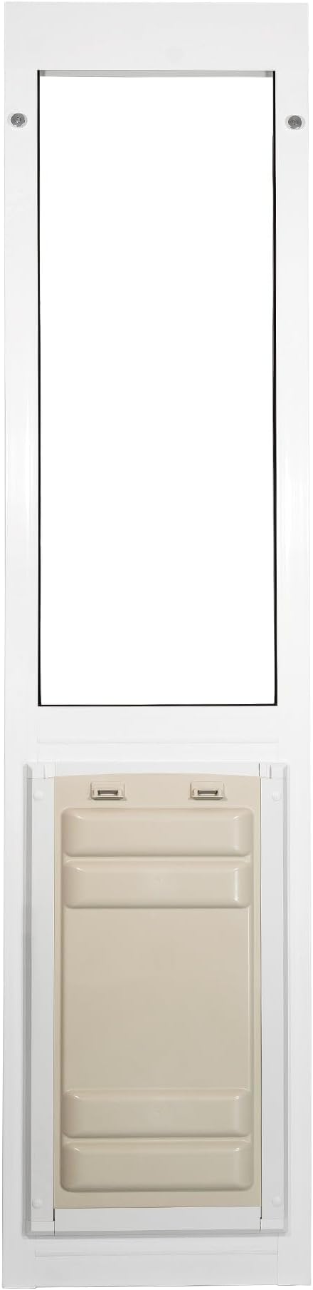 Endura Flap Pet Door for Vinyl Sliding Glass Doors | Dual-Flap Extreme Weather Design | Insulated, Energy-Efficient Dog Door with Locking Security | White, Large Flap, 93.25"-96.25" Slider Height
