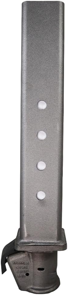 Shocker Replacement Gooseneck Stem & Demco Coupler for 2-5/16" Ball - Square 4" & 3-15/16" Multi-Fit Stem - Raw Steel - 30,000 lbs - Adjustable