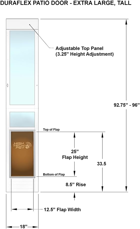 High Tech Pet DuraFlex Premium Patio Pet Doors (Tall Height, Extra Large)