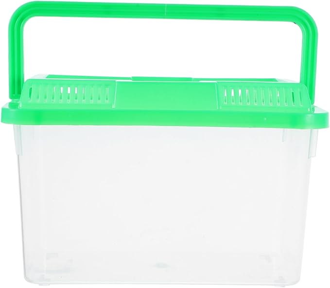 YARNOW Portable Mini Plastic Fish Tank Clear Terrarium for Betta Fish Turtles and Reptiles Stylish Handheld Aquarium with Design for Pet Care and Observation