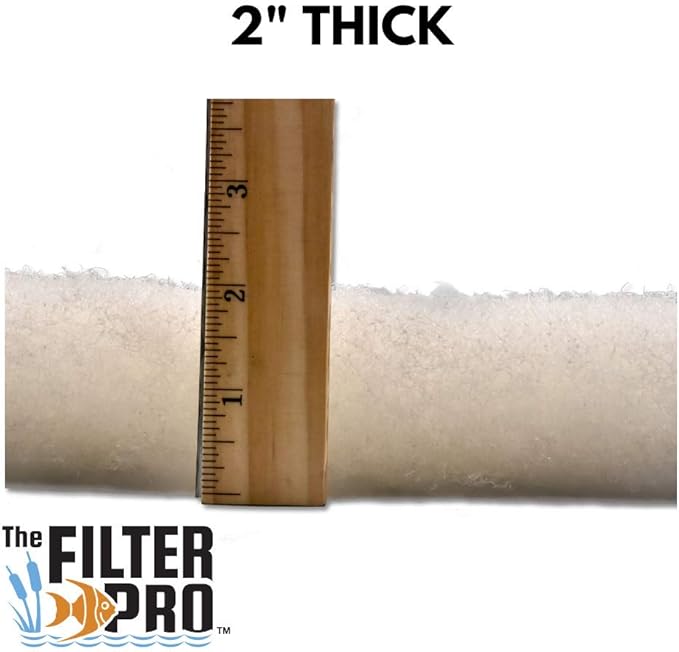 Beige Coarse Filter Media, 2" Thick, 12" x 56" Roll, Perfect for Aquariums, Ponds or Water Gardens, Made in USA