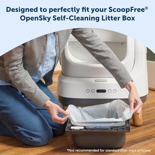 PetSafe Waste Bin Liners Cleaning - Disposable Liners - Durable Plastic - Litter Box Compatible - Convenient Drawstring Design - 15 Count