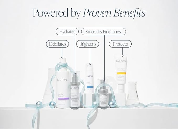 Glytone Daily Essential Kit - Skincare Set Features Cleanser, C Serum, Eye Cream & Sunscreen SPF 40+ - Daily Skin Care Kit to Cleanse, Bright, Hydrate & Protect - 5-Pieces Complete Routine