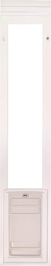Endura Flap Pet Door for Vinyl Sliding Glass Doors | Weatherproof & Insulated Dog Door for Vinyl Sliders | Durable with Secure Locking Cover | White, Medium Flap, 77.25"-80.25" Slider Height