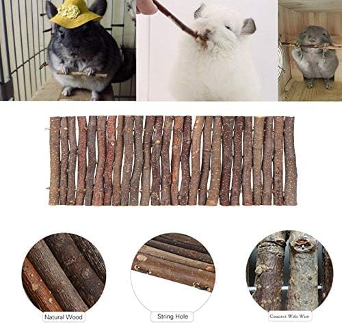 Hamiledyi Bunny Extra Large Ladder, 11.8 in X 20 in Wooden DIY Toy Rodents Chewing & Climbing Bridge Chinchillas Cage Tunnel/Hideout/Hut/Ramp/Divider for Small Animal Guinea Pig
