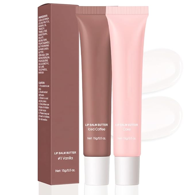 2Pcs Summer Lip Butter Lip Balm, Ultra-Hydrating Natural Vegan Lip Balm, Sheer-Tinted Shine & Hydration, Soothes & Softens Dry Lips Skincare, Bálsamo labial hidratante (#3+4#)