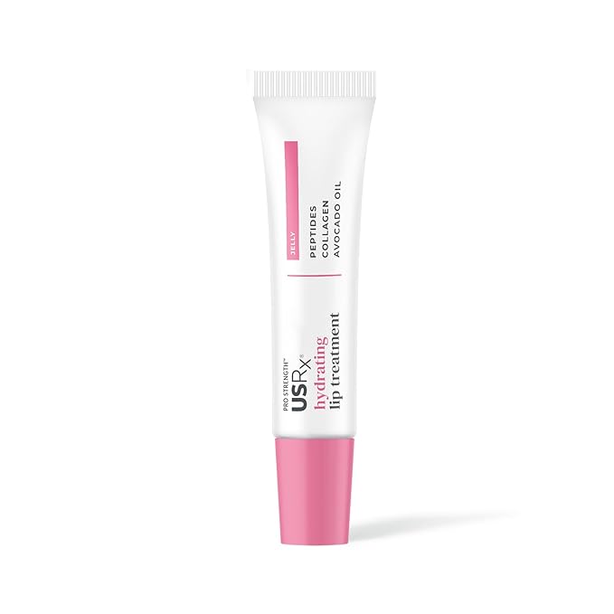 Urban Skin Rx Pro Strength Hydrating Collagen & Peptides Daily Lip Treatment, Non-Sticky, Ultra-Moisturizing Balm, Smooths, Softens & Plumps for a Healthier & More Youthful Appearance, Jelly, 0.31 Oz