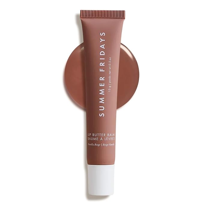 Summer Fridays Tinted Lip Butter Balm - Conditioning Vegan Lip Balm for Instant Moisture, Shine & Hydration - Softening & Soothing Skincare - Vanilla Beige (.5 Oz)