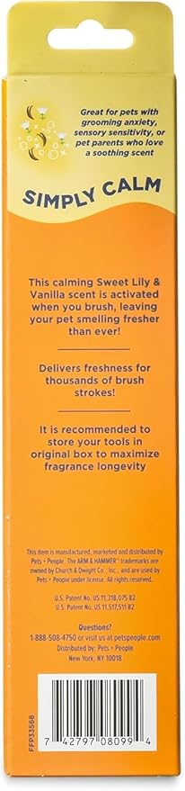 Arm & Hammer Deodorizing Pin & Bristle Dog Grooming Brush with Fragrance Transfer Technology – Scented 2-in-1 Dog Brush for Detangling & Shedding, Pet Brushes for Dogs, Sweet Lily & Vanilla - 2 Pack