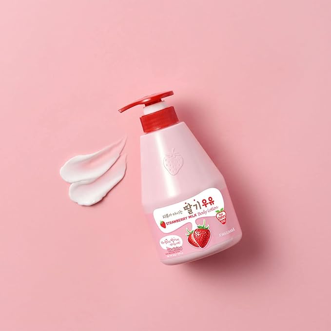 Kwailnara Strawberry Milk Body Wash & Lotion Set (19.75 Oz Each) – 2-Piece Korean Skincare Duo for Hydrated & Smooth Skin | Milk Protein, Royal Jelly & Exfoliating Strawberry Extract | Paraben-Free