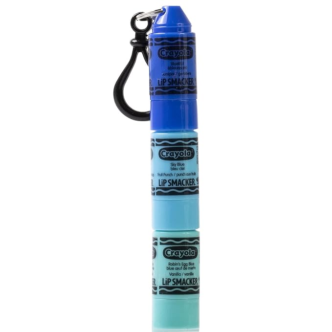 Lip Smacker Crayola Crayon Stackable Flavored Clear Lip Balm, Blue - Moisturizing, Soothing