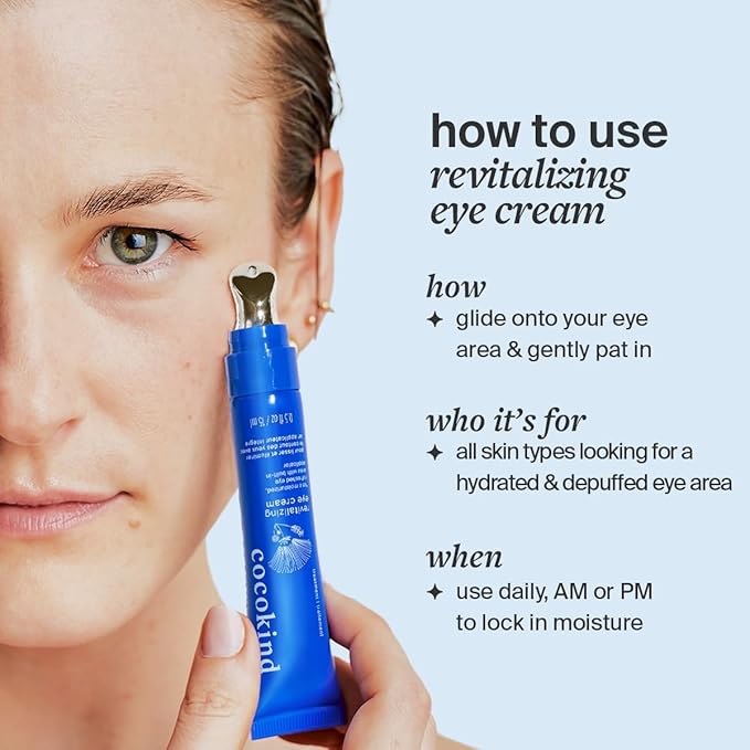 Cocokind Revitalizing Eye Cream | Soothing, Cooling Metal Applicator Tip | Hydrate, Depuff & Reduce Fine Lines and Wrinkles | Firmer and Brighter Looking Under Eye Area | 0.5 Fl Oz, 3 Pack