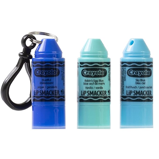 Lip Smacker Crayola Crayon Stackable Flavored Clear Lip Balm, Blue - Moisturizing, Soothing