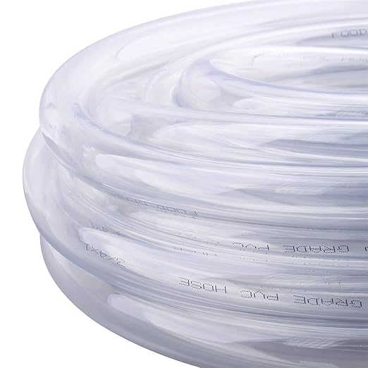 DERNORD PVC Tubing 3/4"ID X 1"OD Flexible Clear Vinyl Hose 25 Feet for Food Grade