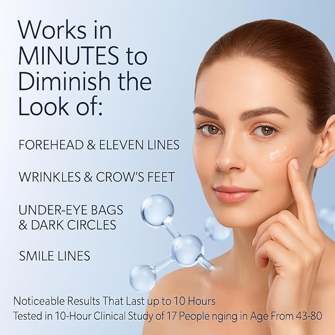 Instant Firming Eye Serum, Anti-Aging Formula for Under Bags and Wrinkles, Under Eye Cream-10ml,0.35 oz, Wrinkle Filler, Visibly Improves for Bags Dark Circles Treatment for Puffines (Unscented 2)