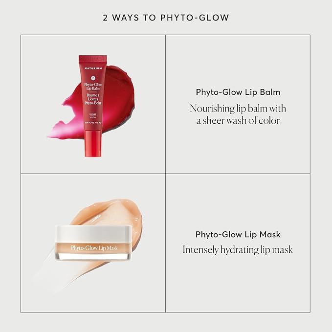 Naturium Phyto-Glow Lip Balm, Hydrating Lip Care with a Glossy Finish, 0.34 oz Lychee
