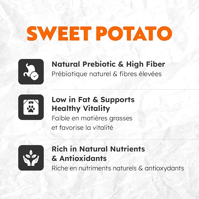 Puppyluv Freeze Dried Sweet Potato Treats for Dogs & Cats - Natural Training Treats, 3.5oz (Pack of 3)
