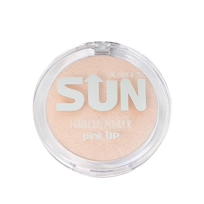 Pink Up | Luminous Powder |Highlighter | Enhances glow & defines features | Light-reflecting finish for radiant skin | Highlighter makeup | Makeup | Silky texture | Brillance | Model PKIP04