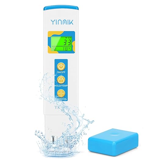 TDS Meter for Drinking Water, Water PPM Meter, EC TDS Tester for RO/RI System, Tap Water, Filtered Water, YINMIK Water Quality Tester with 6 Modes: PPM 500, PPM 700, μS/cm, mS/cm, Temp(℃/℉)