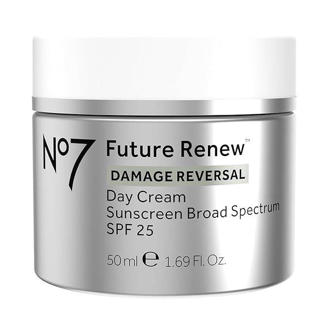 No7 Future Renew Damage Reversal Face Cream with SPF 25 - Anti Aging Face Moisturizer with Skin Firming Benefits - Formulated with Peptide Technology to Protect, Repair & Intensely Hydrate (1.69 Oz)