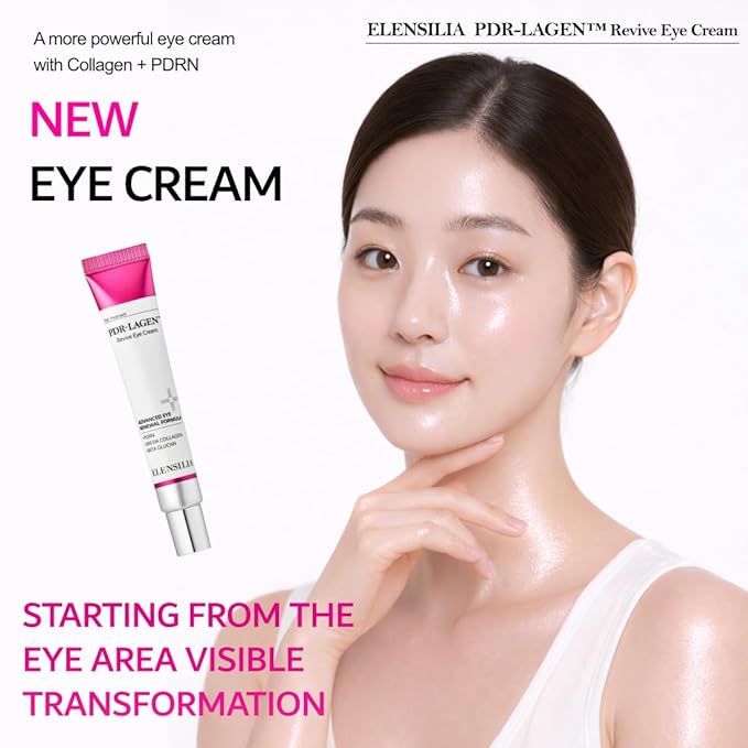 Elensilia PDRN Eye Cream with 10% PDR-LAGEN™ Complex & Volufiline – Korean Salmon DNA Under Eye Cream for Dark Circles, Puffiness, and Wrinkles – Fast Absorbing Anti-Aging Moisturizer 1.01 fl oz(30ml)