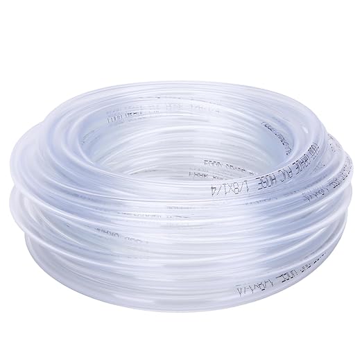 DERNORD PVC Tubing 1/8"ID X 1/4"OD Flexible Clear Vinyl Hose 25 Feet for Food Grade