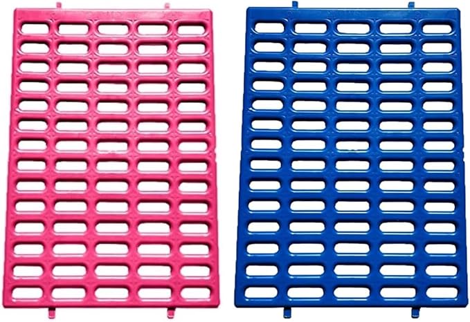 Saguaro Acres Rabbit and Small Animal Cage Resting Mat for Wire Floored Cages 2 Pack (Blue & Pink)