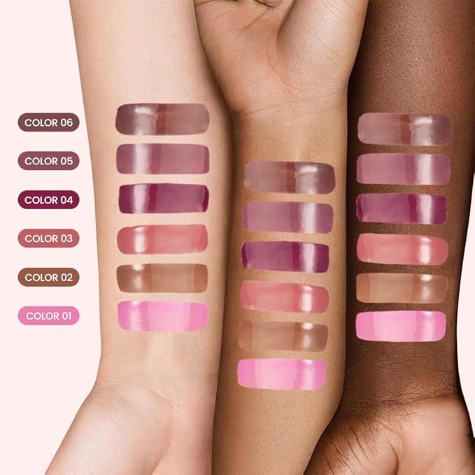 Lip Tinted Glowy Balm Hydrating Tinted Lip Serum Lip Gloss, Ultra-Hydrating Natural Vegan Lip Balm, Sheer-Tinted Shine & Hydration, Soothes & Softens Dry Lips Skincare (Light Brown)