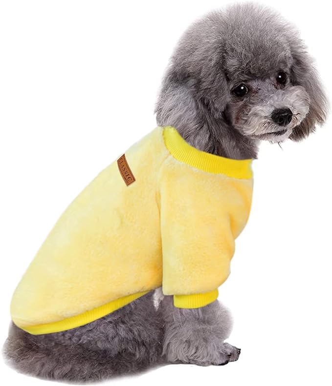 Jecikelon Pet Dog Clothes Dog Sweater Soft Thickening Warm Pup Dogs Shirt Winter Puppy Sweater for Dogs (Z01-Yellow, XX-Small)