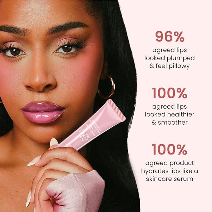 Lip Tinted Glowy Balm Hydrating Tinted Lip Serum Lip Gloss, Ultra-Hydrating Natural Vegan Lip Balm, Sheer-Tinted Shine & Hydration, Soothes & Softens Dry Lips Skincare (Light Pink)