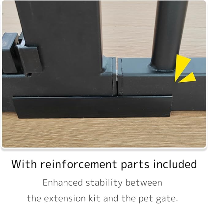 Lumizone Extra Tall Cat Gate Extension Kit 61.02" High Pressure Mounted 16.73" Extra Wide 1.37" Gap No Drilling Tall Pet Gate for Dogs (Black, 16.73" W)