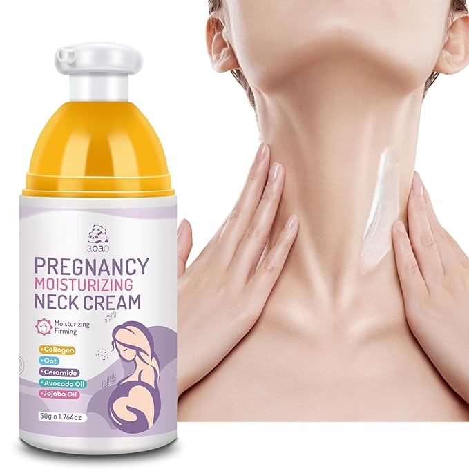 AOAO Pregnancy Anti-Aging Neck Cream, Maternity Anti Wrinkle Neck Firming Cream Help Prevent Treat Neck Loose and Fine Lines, Vegan Maternity Moisturizing Products and Nursing Safe, 50g/1.764oz