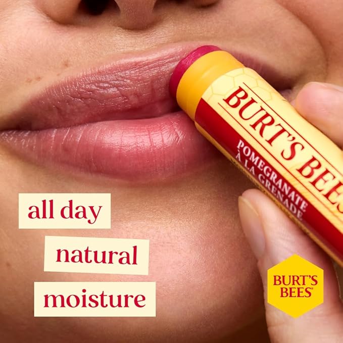Burt's Bees Mistletoe Kiss Lip Care Gift Set, Mistletoe Kiss Set, Pomegranate, Peony & Hibiscus