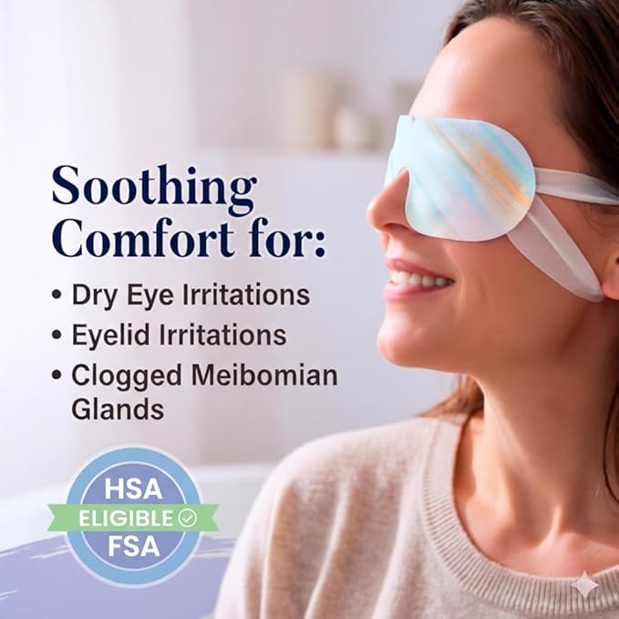 FACEMOON 16 Packs Self Heating Steam Eye Masks: Disposable Moist Warm Compress for Dry Eyes, Eye Strain, Stye & Stress Relief – No Microwave Needed for Relax, Travel, Sleep & Spa, Unscented